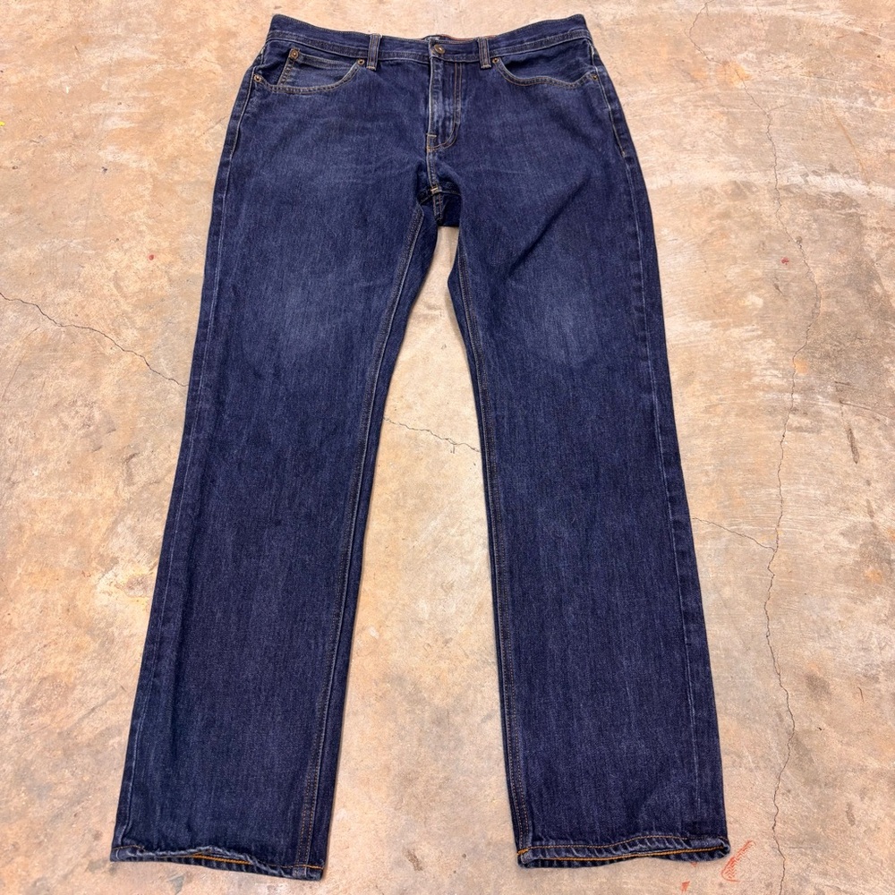 J Crew The Sutton Straight Fit Denim Jeans Mens 33x32 Dark Indigo 100% Cotton